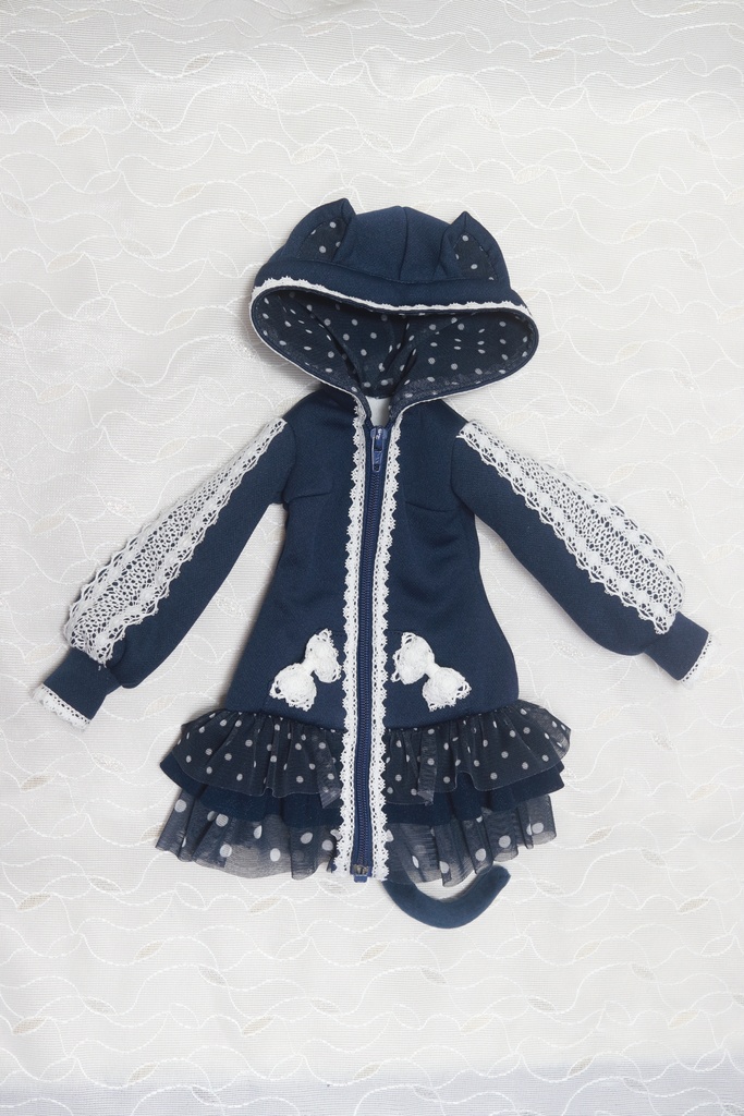 【DD・DDS】レースとドットフリルのうさねこパーカー<送料無料>