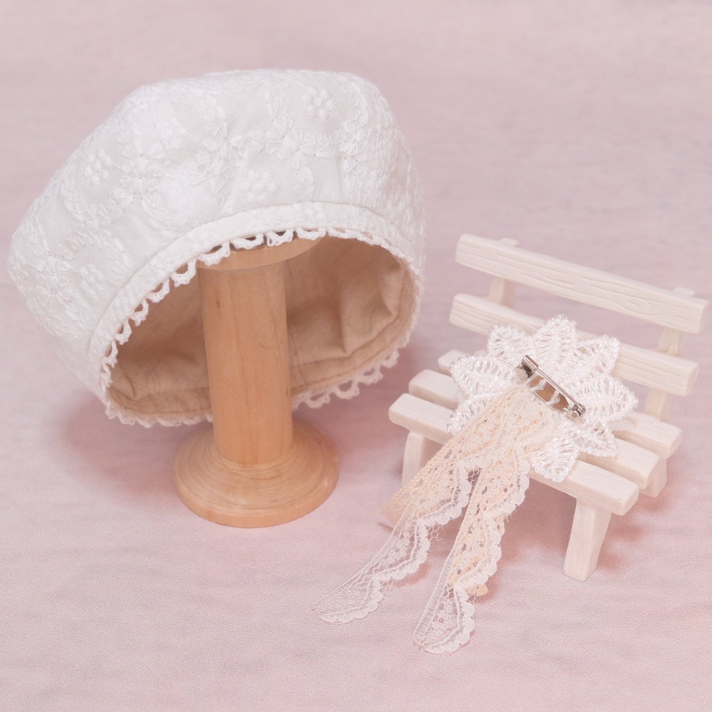 【DD・MDD】リバーシブルベレー(コサージュつき)