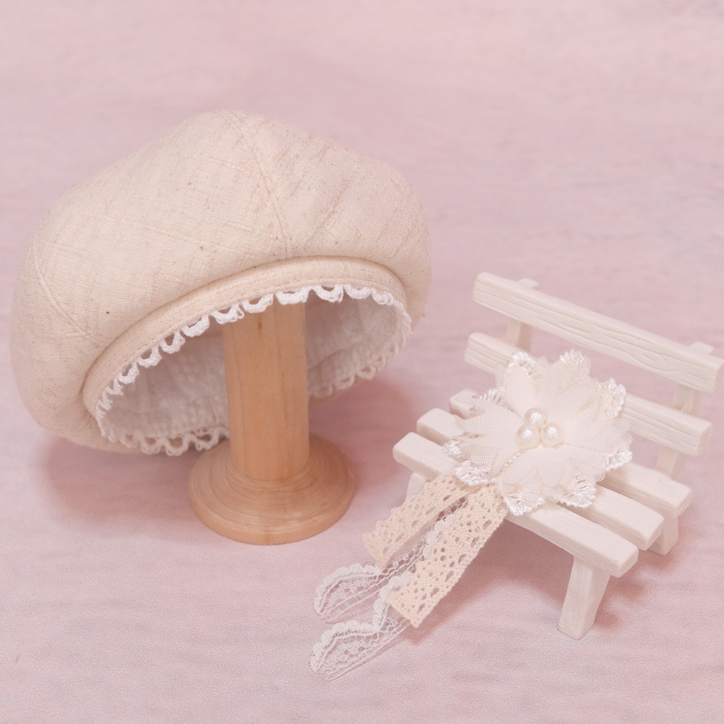 【DD・MDD】リバーシブルベレー(コサージュつき)