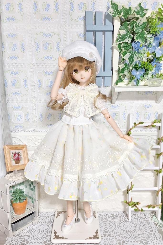 【SD・DD向け】バックリボンねこみみキャスケット(ホワイト)<送料無料>