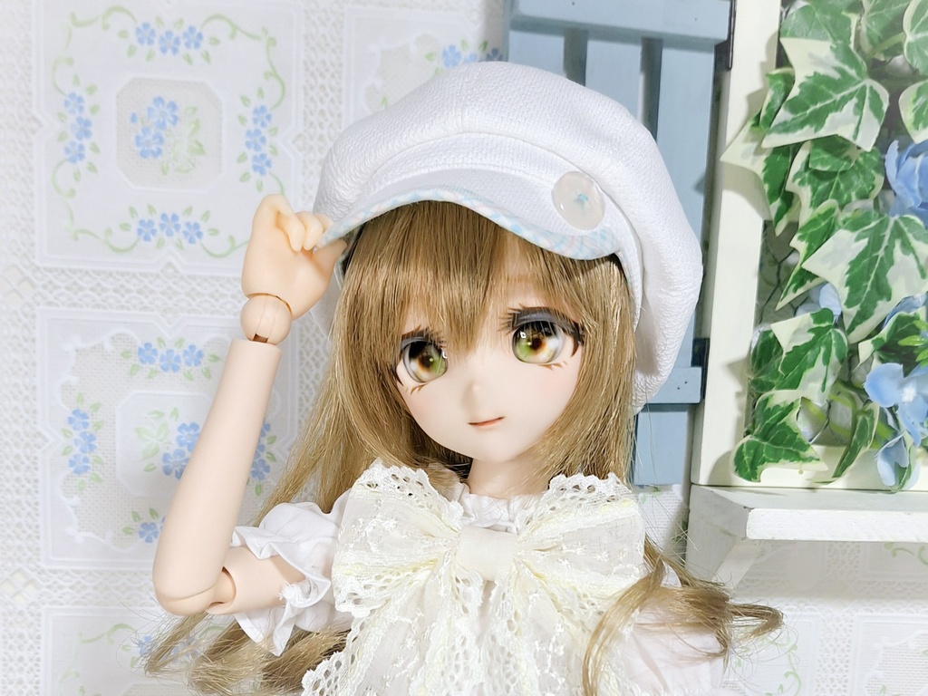 【SD・DD向け】バックリボンねこみみキャスケット(ホワイト)<送料無料>