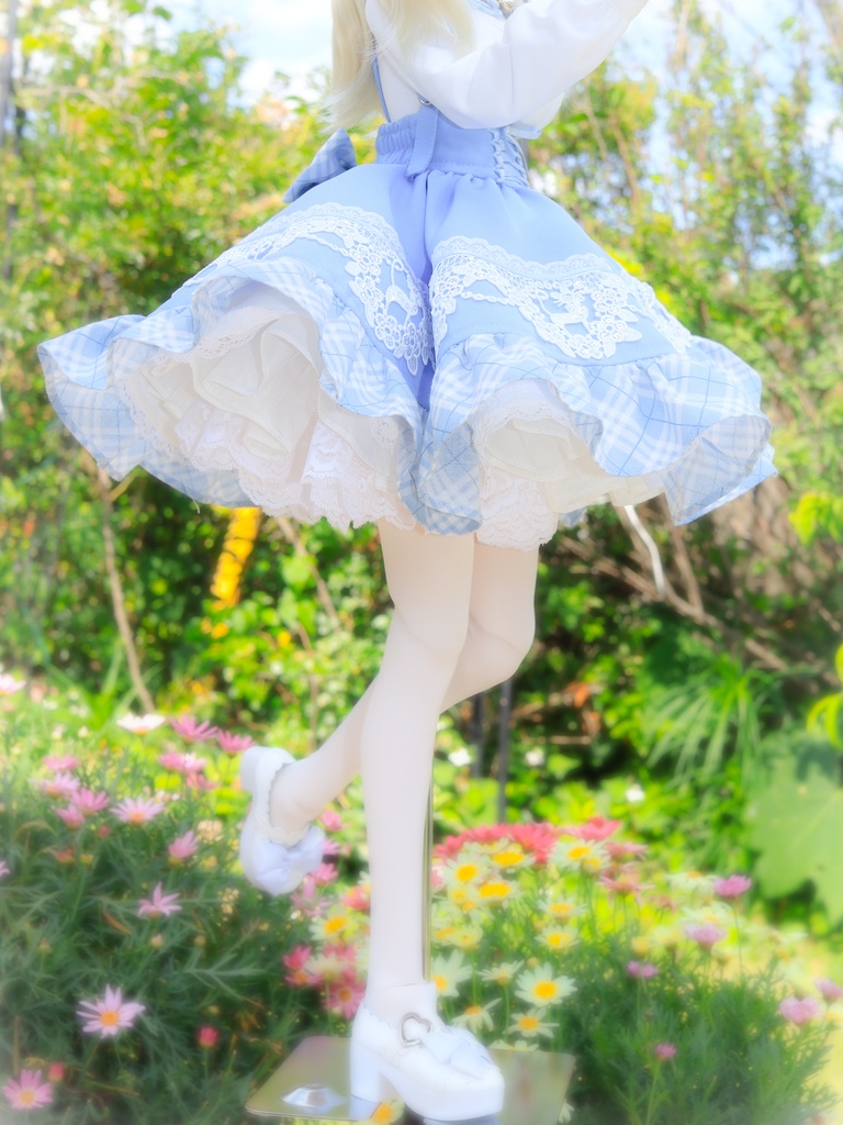 【1/4~1/3ドール用】ボリューム満点!リバーシブルパニエ<送料無料>