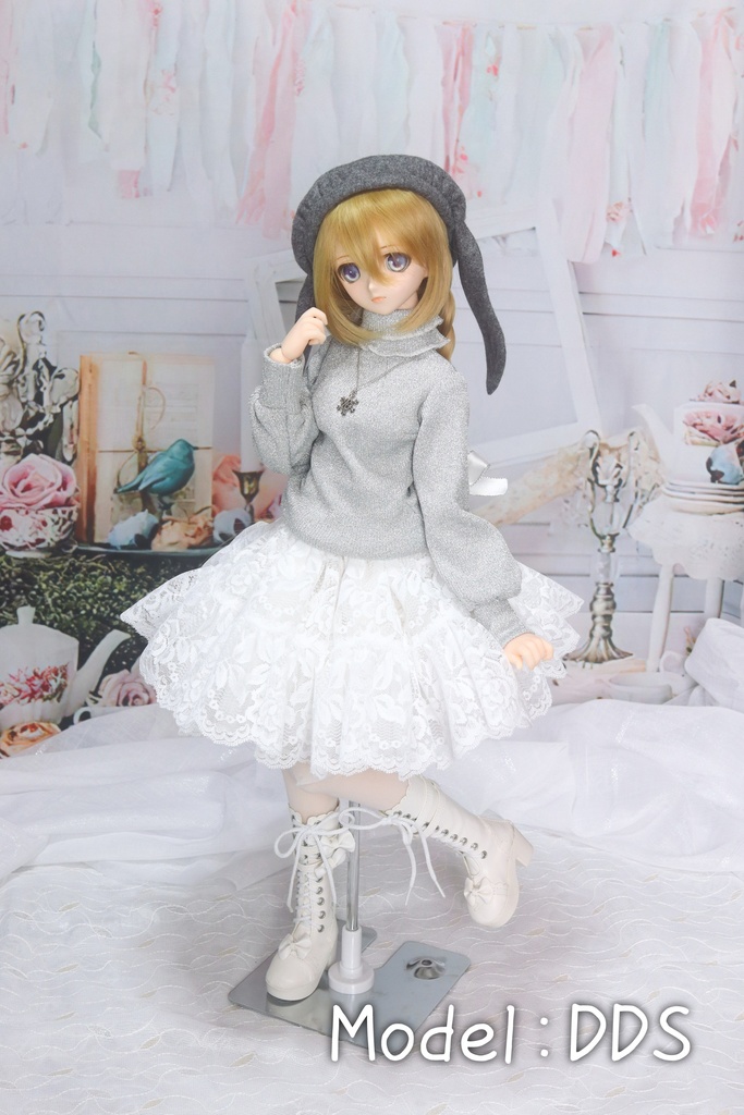 【1/4~1/3ドール用】ボリューム満点!リバーシブルパニエ<送料無料>