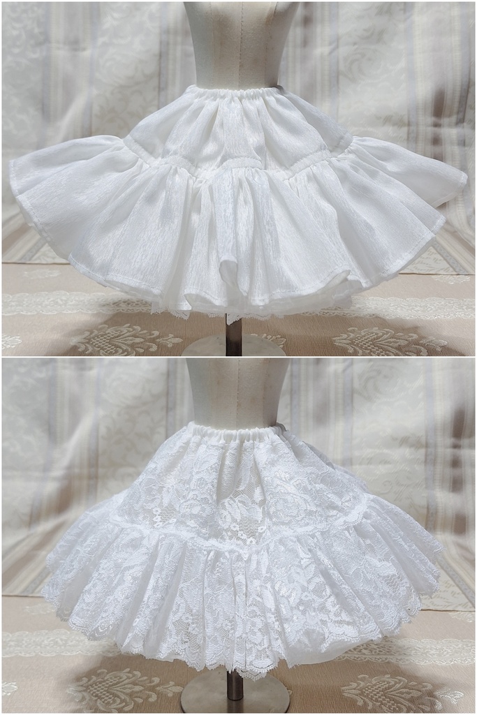 【1/4~1/3ドール用】ボリューム満点!リバーシブルパニエ<送料無料>