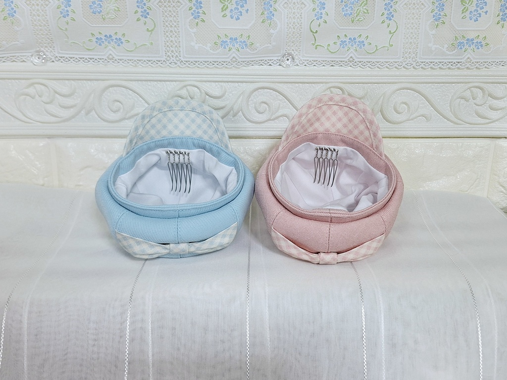 【SD・DD向け】バックリボンねこみみキャスケット(ピンク&水色)<送料無料>