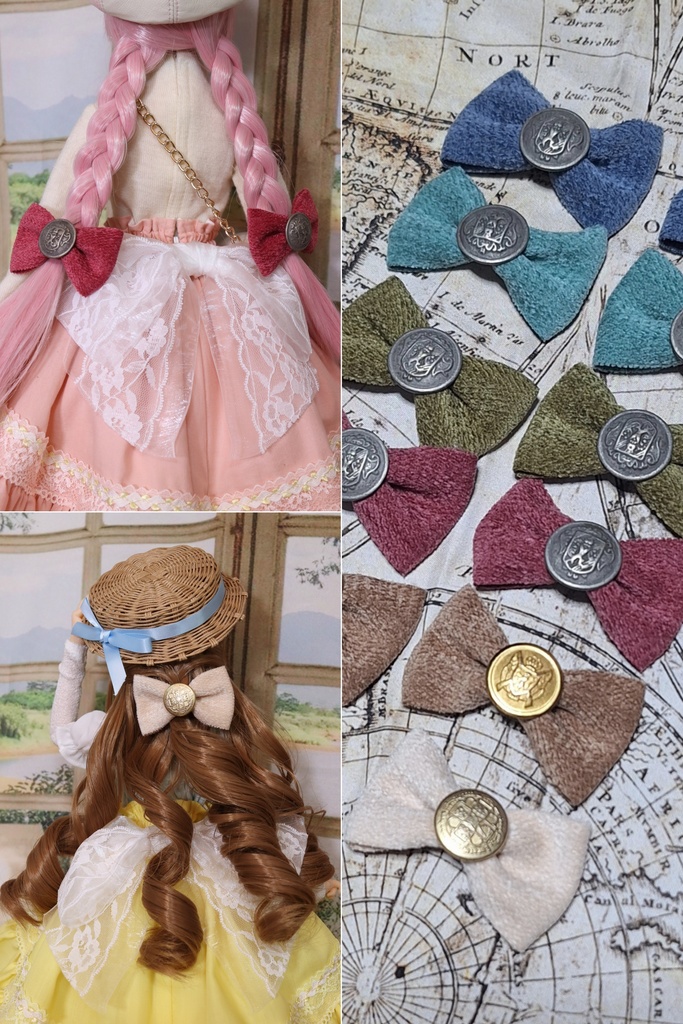 【1/4〜1/3ドールやご自身用に】エンブレムリボン※送料別