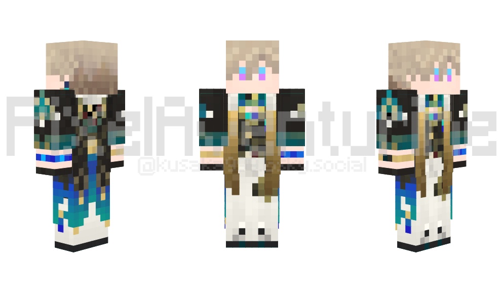 アベンチュリン Minecraft skin風ペーパークラフト