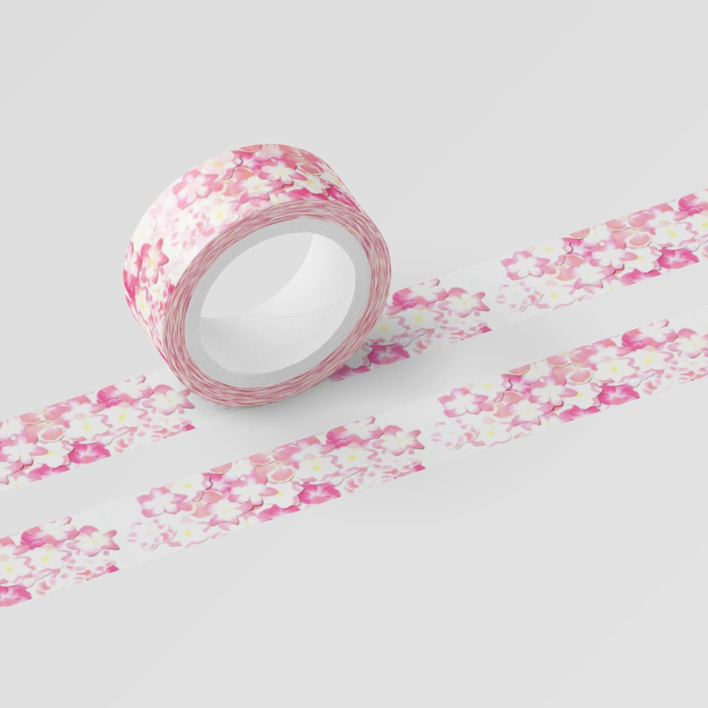 桜色紫陽花のマスキングテープ