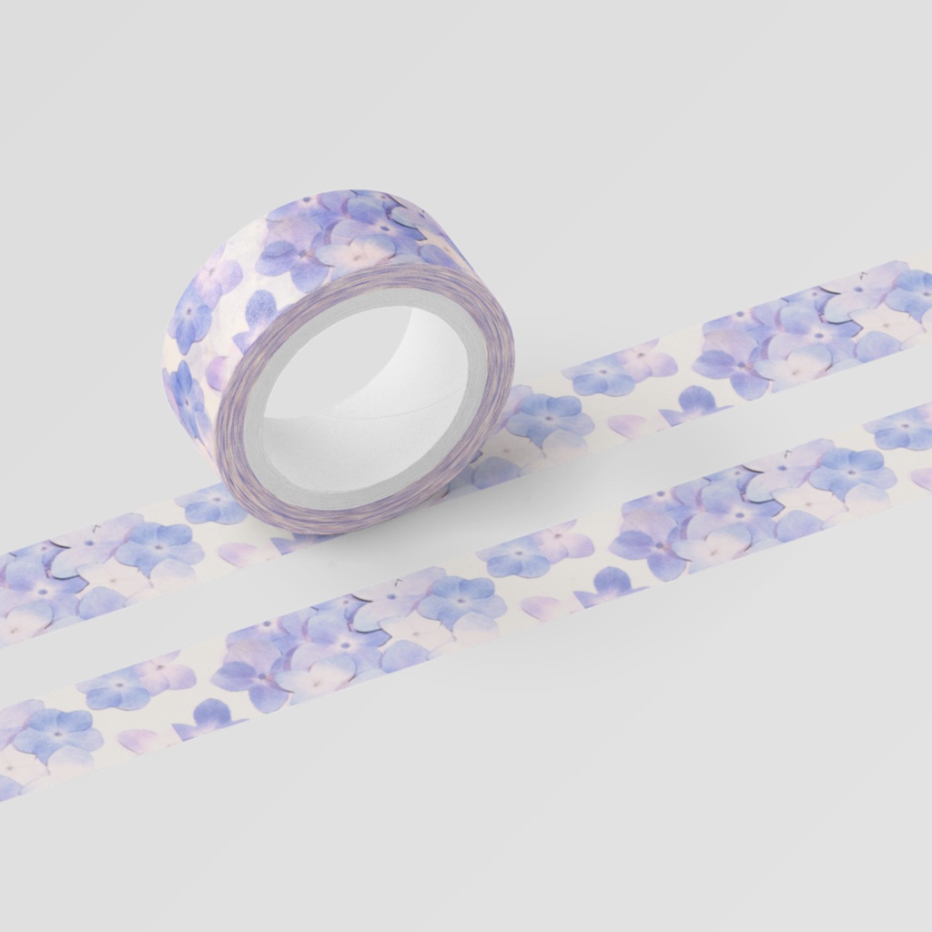 水色紫陽花のマスキングテープ