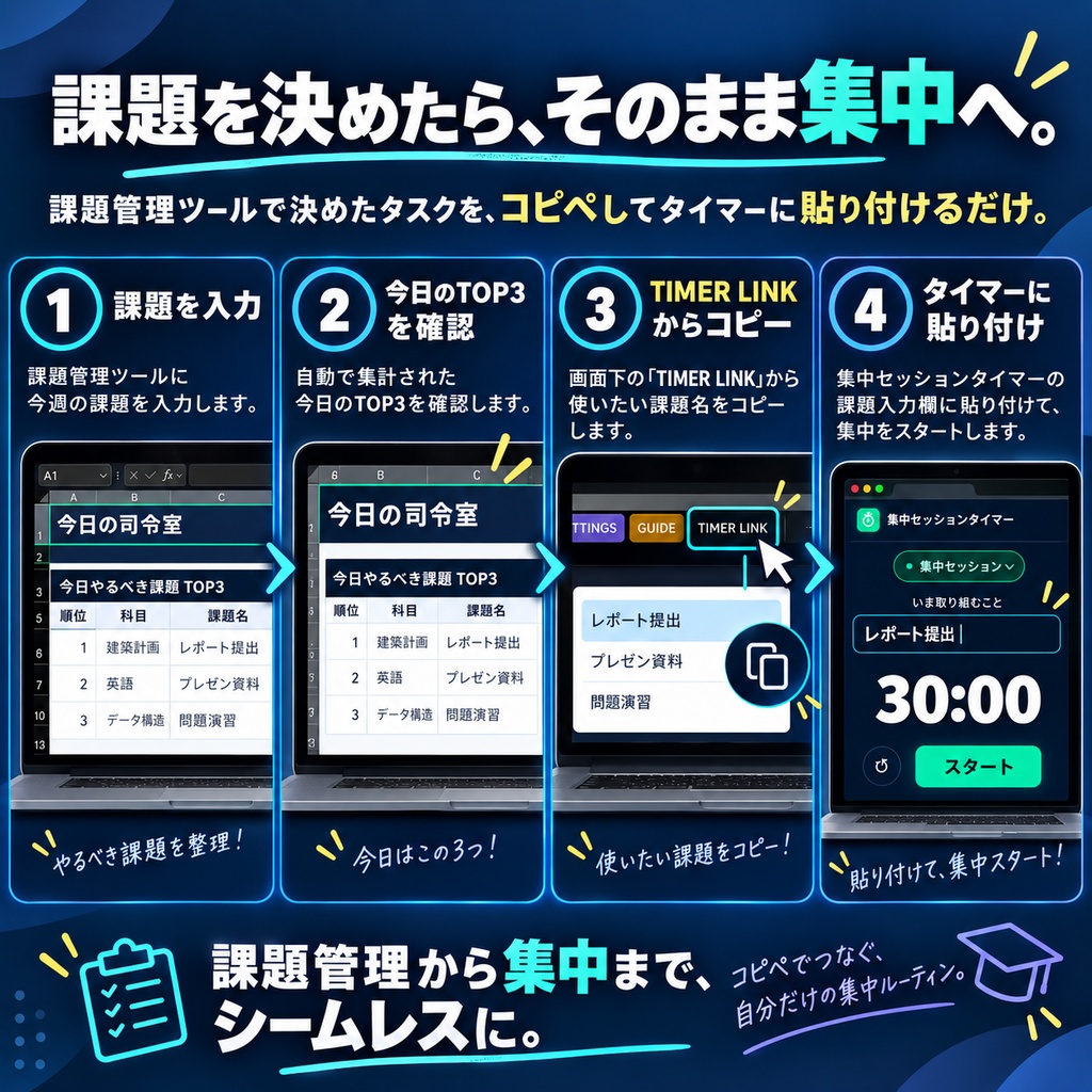 Study Toolkit|大学課題管理+集中セッションタイマー|日本語・English対応