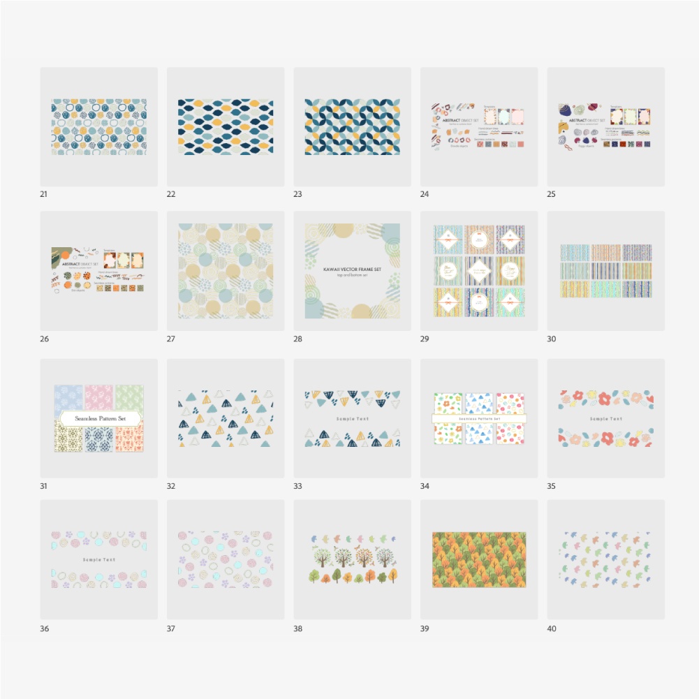 北欧風イラスト素材40点セット+タグ入力おたすけくん