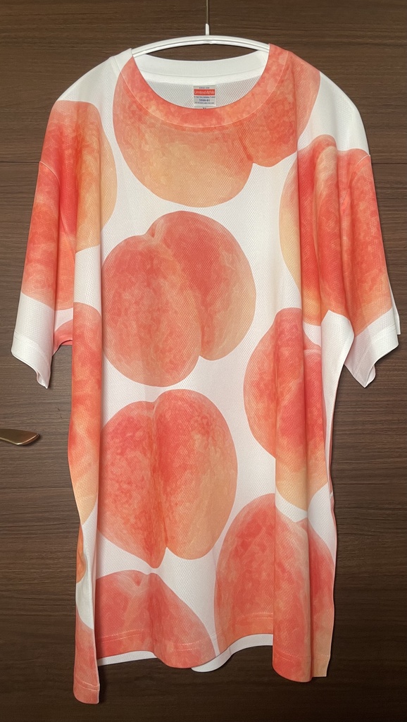 桃柄Tシャツ(フルグラフィック/ユニセックスサイズ)