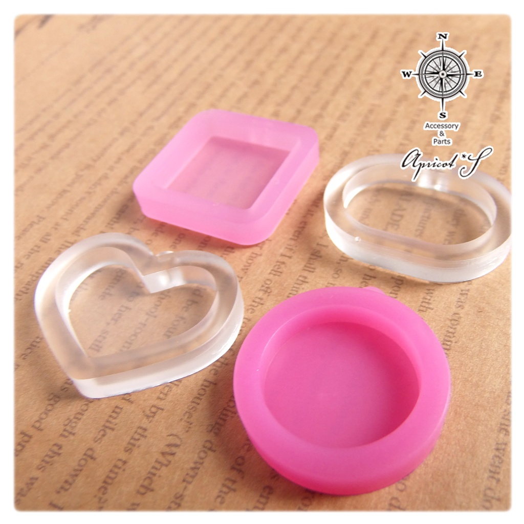 フレーム 4種 四角 丸 オーバル ハート シリコンモールド 型 (1個)