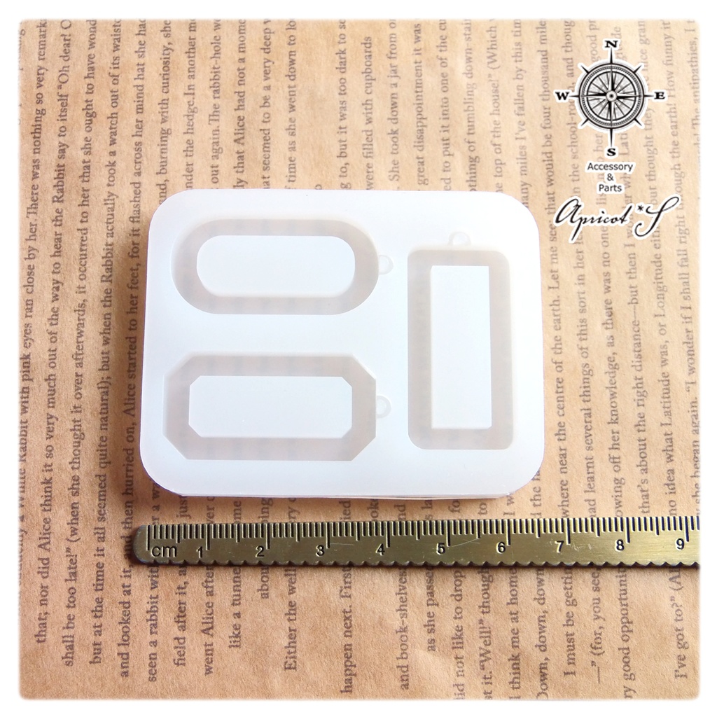 タグ用 フレーム 長方形 3種 シリコンモールド 型 (1個)