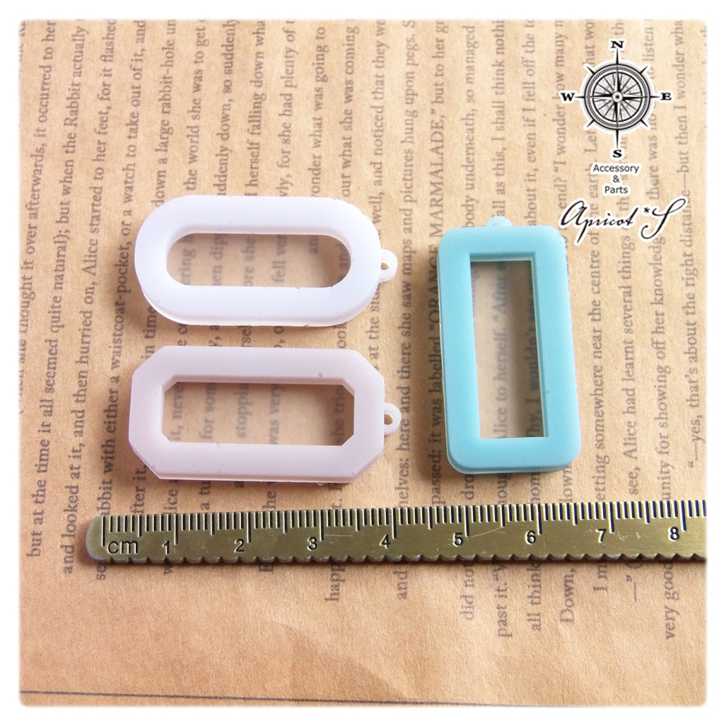 タグ用 フレーム 長方形 3種 シリコンモールド 型 (1個)