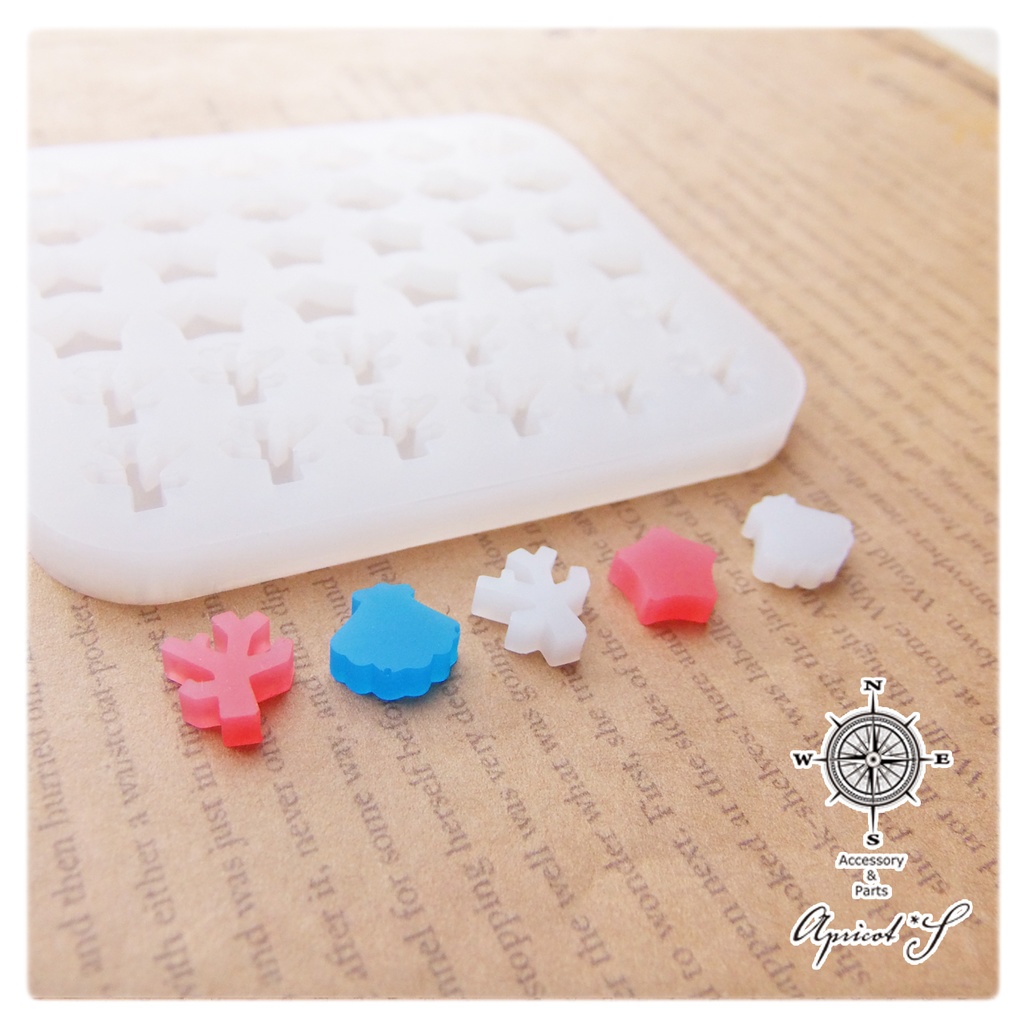 【★オリジナル】貝 珊瑚 ヒトデ 沢山作れる シリコンモールド 型 (1個)