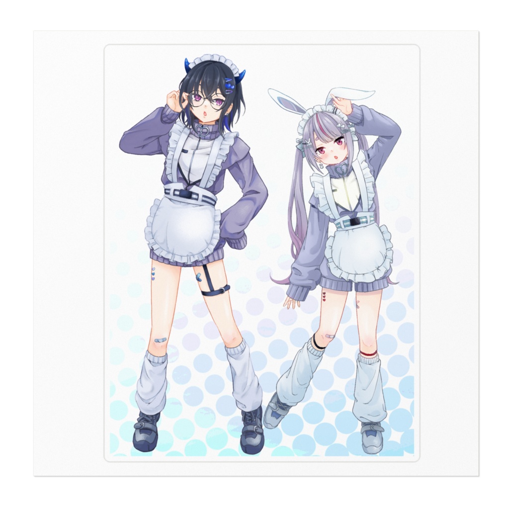 【非公式】ぶいすぽっ!一ノ瀬うるは×兎咲ミミジャージメイドステッカー