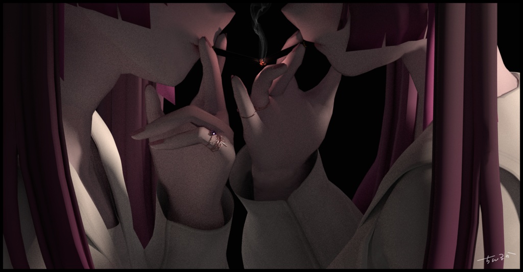 《VRoid》シガーキスグラフィックTシャツ