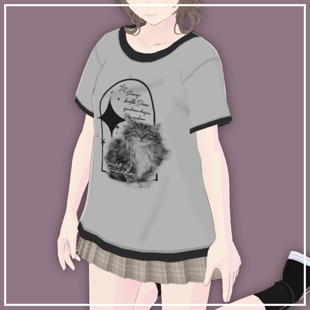 【VRoidテクスチャ】Cat Tシャツ