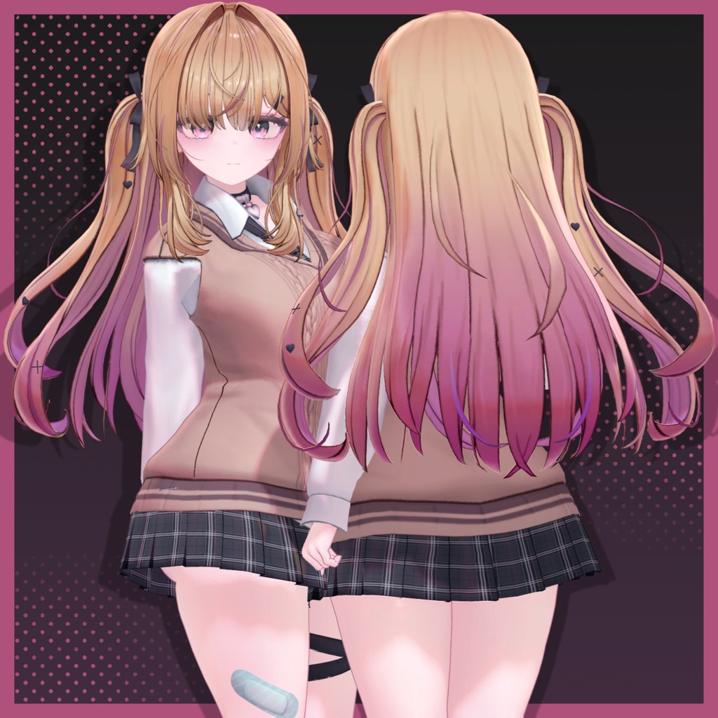 【ゆめか】毛先グラデーションヘアテクスチャ