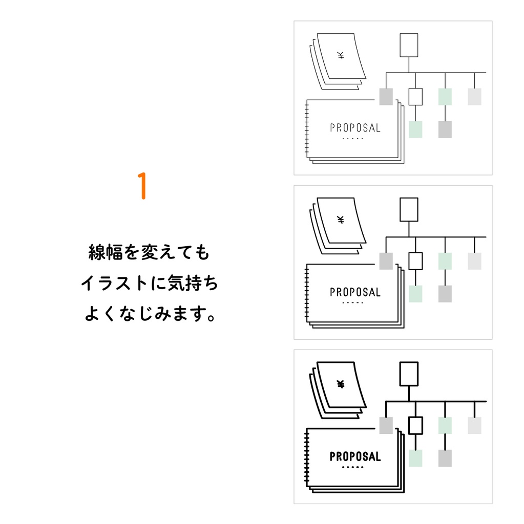 線に美しくフィットするFreeLineFont