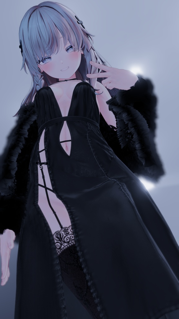 【4アバター対応】ワンサイドスリット・イブニングドレス