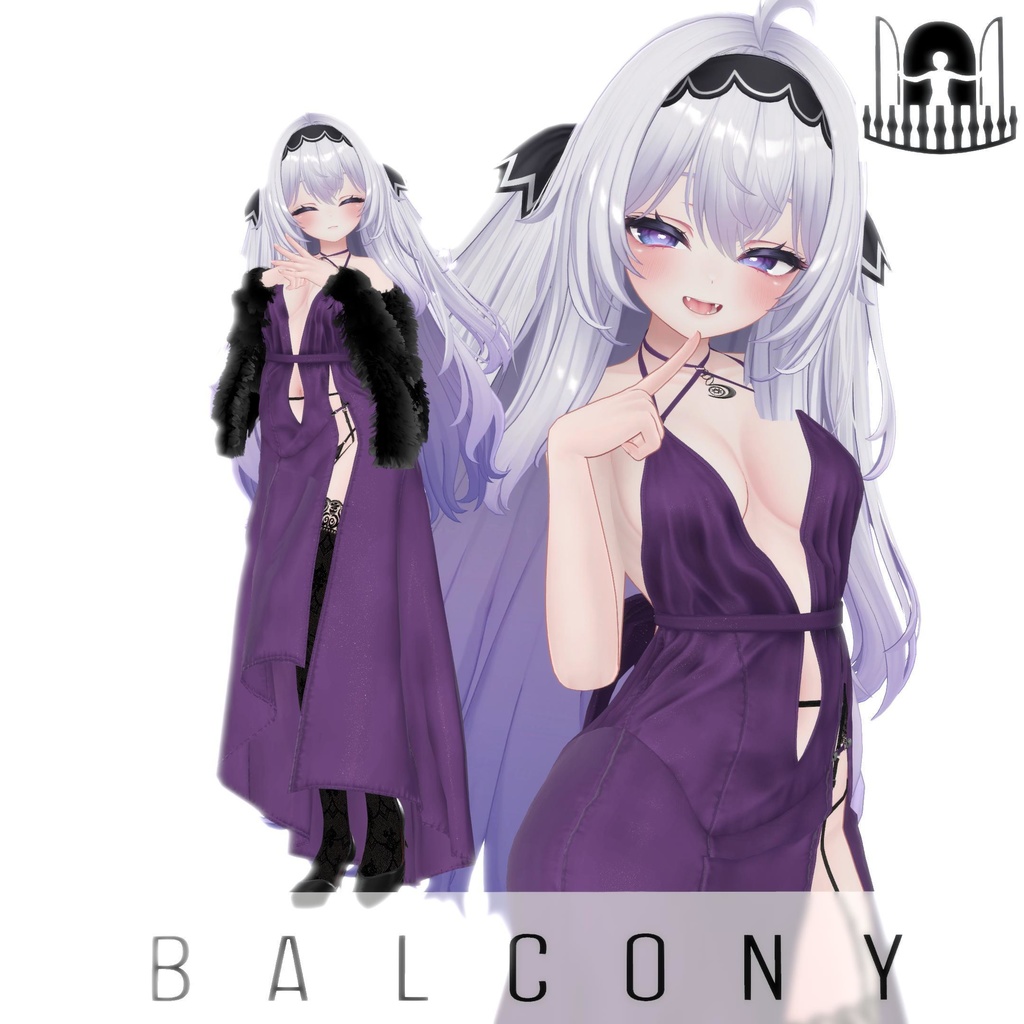 【4アバター対応】ワンサイドスリット・イブニングドレス