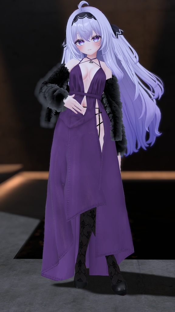 【4アバター対応】ワンサイドスリット・イブニングドレス