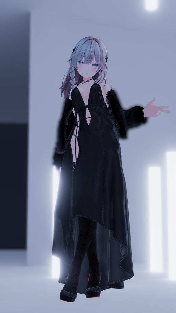 【4アバター対応】ワンサイドスリット・イブニングドレス