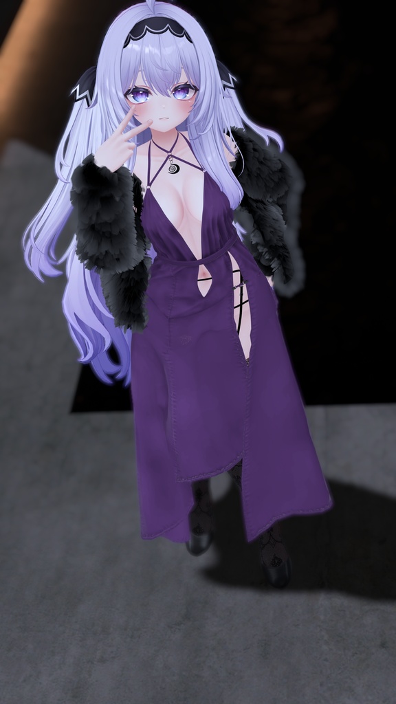 【4アバター対応】ワンサイドスリット・イブニングドレス