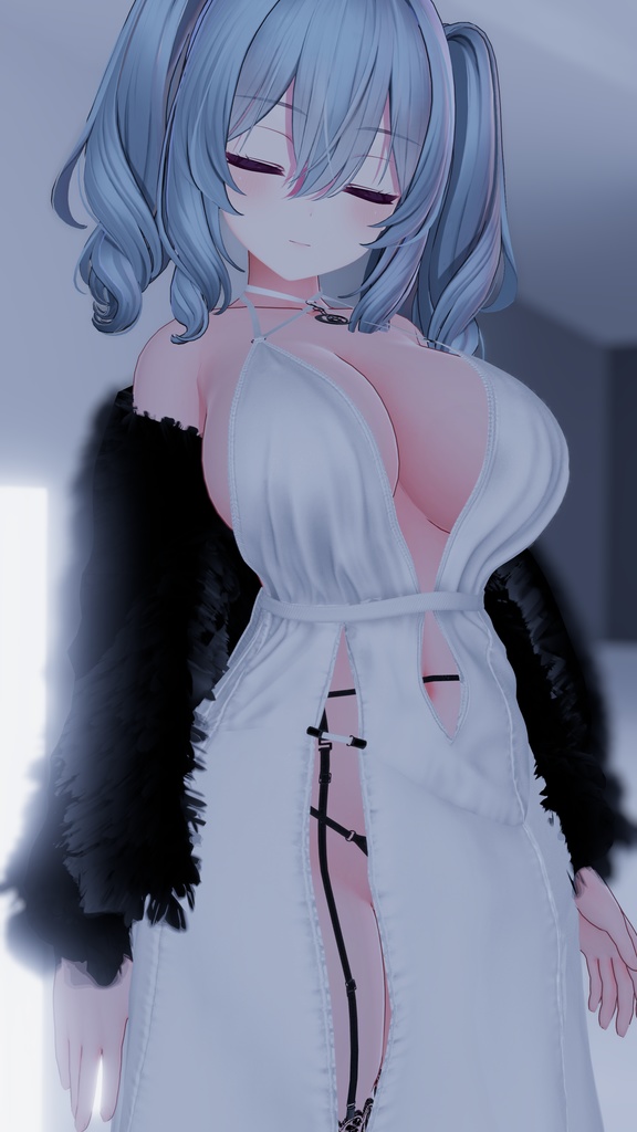 【4アバター対応】ワンサイドスリット・イブニングドレス