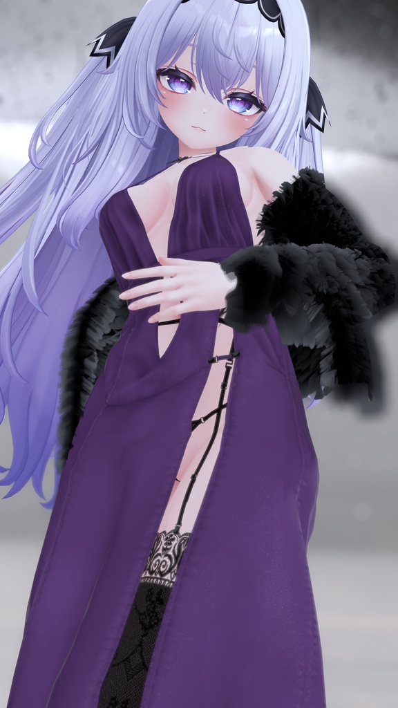 【4アバター対応】ワンサイドスリット・イブニングドレス