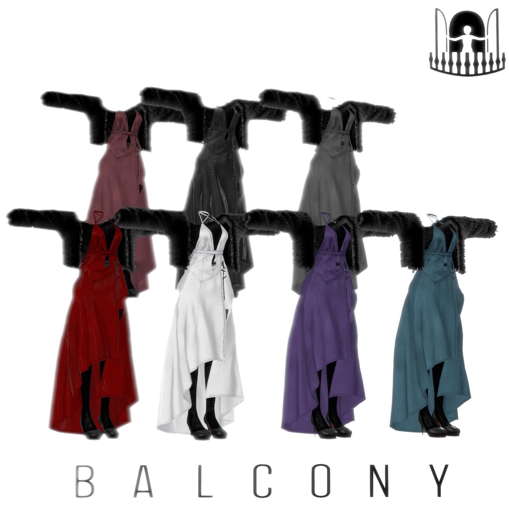 【4アバター対応】ワンサイドスリット・イブニングドレス