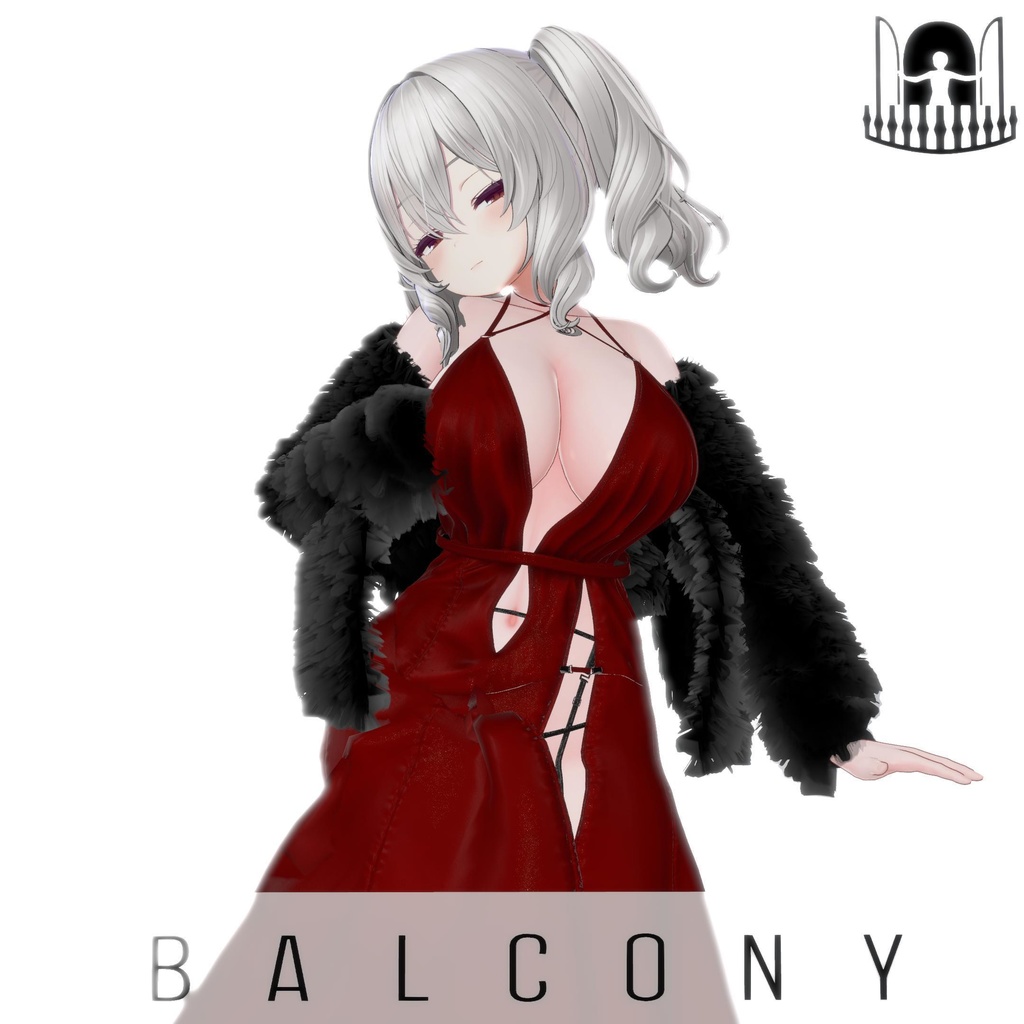 【4アバター対応】ワンサイドスリット・イブニングドレス