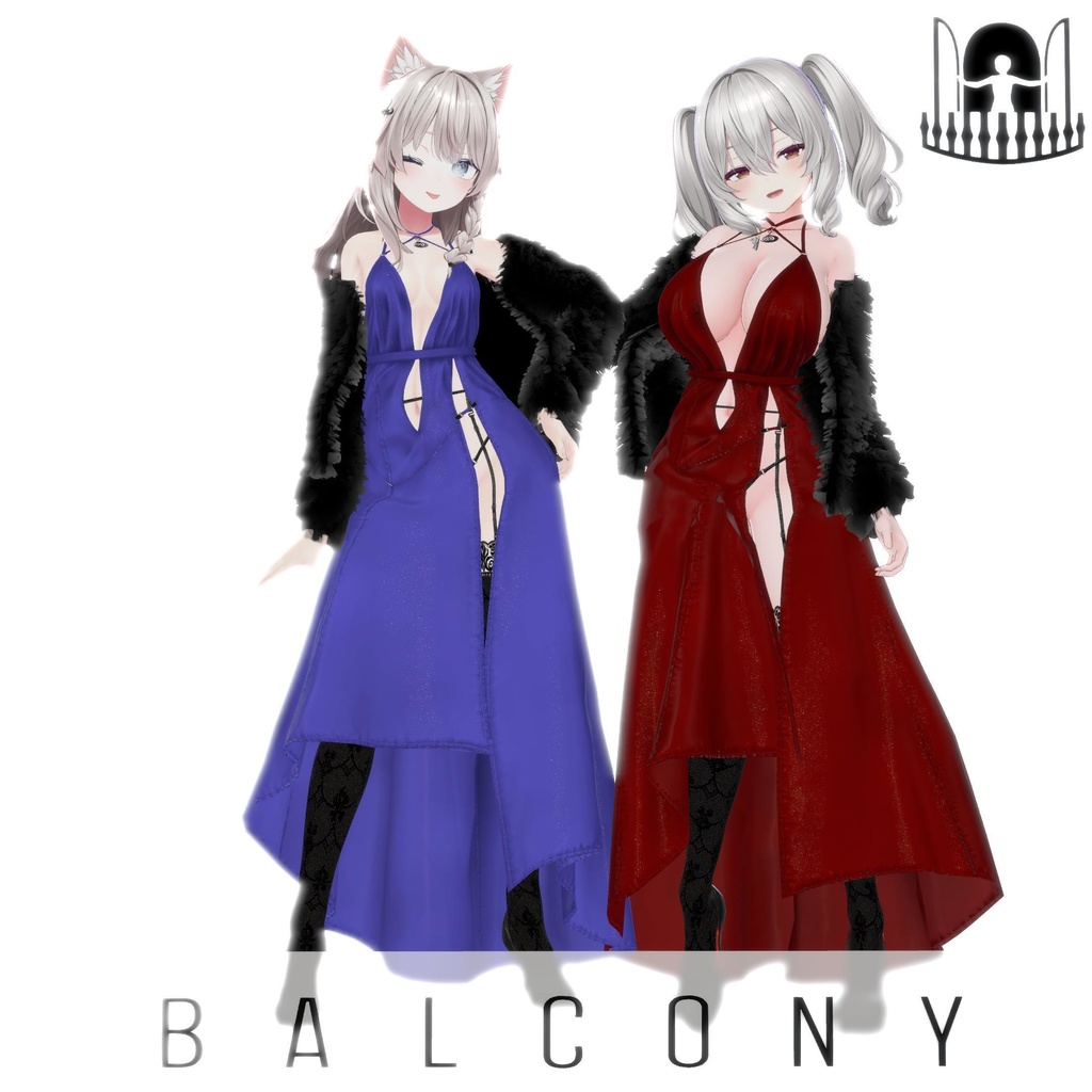 【4アバター対応】ワンサイドスリット・イブニングドレス