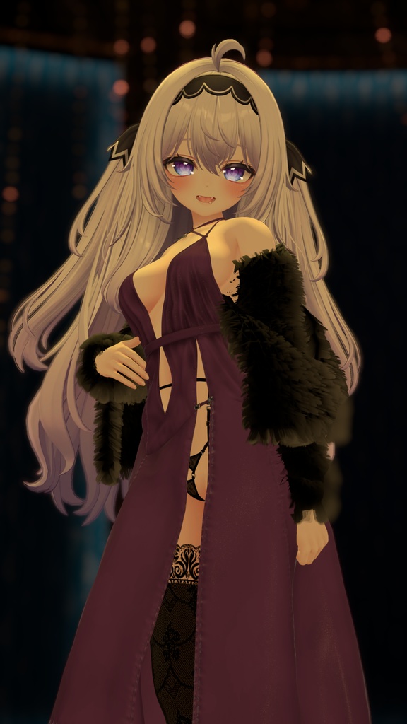 【4アバター対応】ワンサイドスリット・イブニングドレス