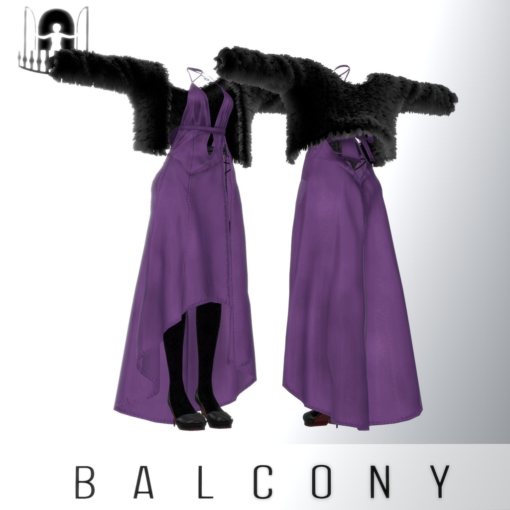 【4アバター対応】ワンサイドスリット・イブニングドレス