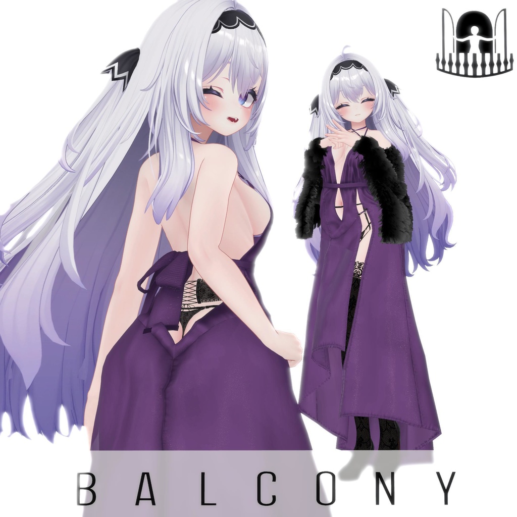 【4アバター対応】ワンサイドスリット・イブニングドレス