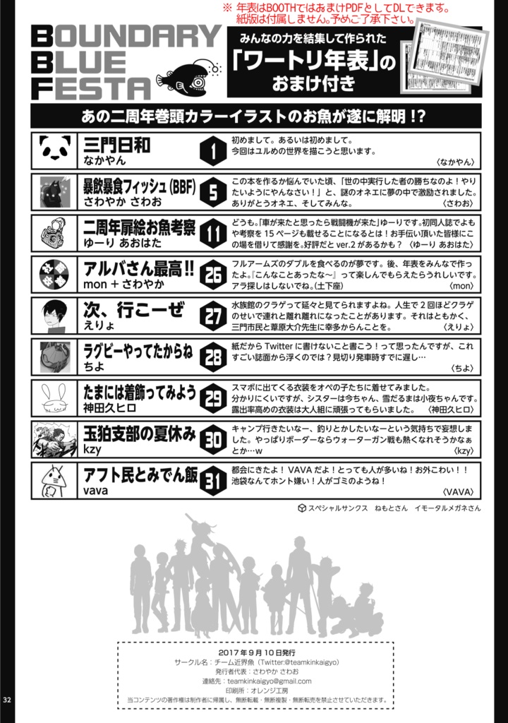 【既刊】BOUNDARY BLUE FESTA (合同誌)