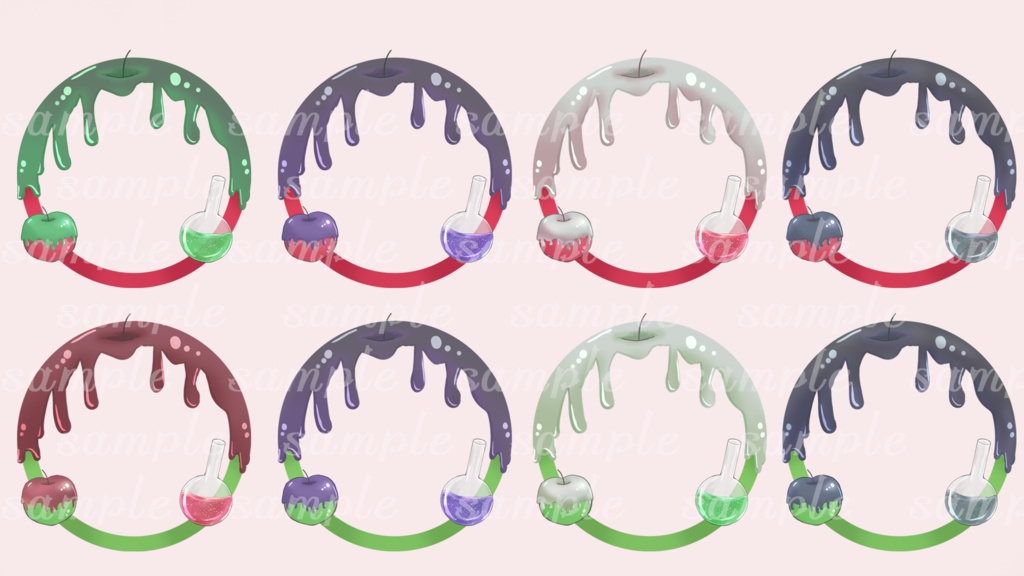 【無料版有】(パーツ可動)毒りんごのアイコンリング素材(返礼品などに◎)