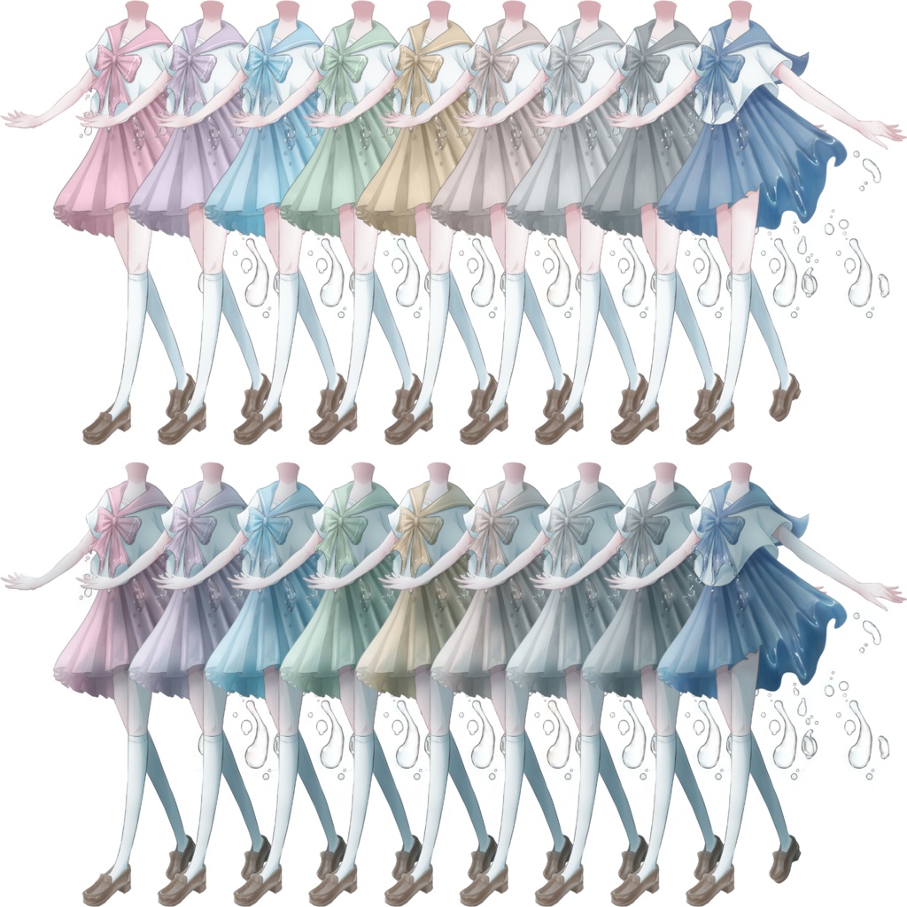 【無料版あり】夏に溶けゆくセーラー服【影差分付き】