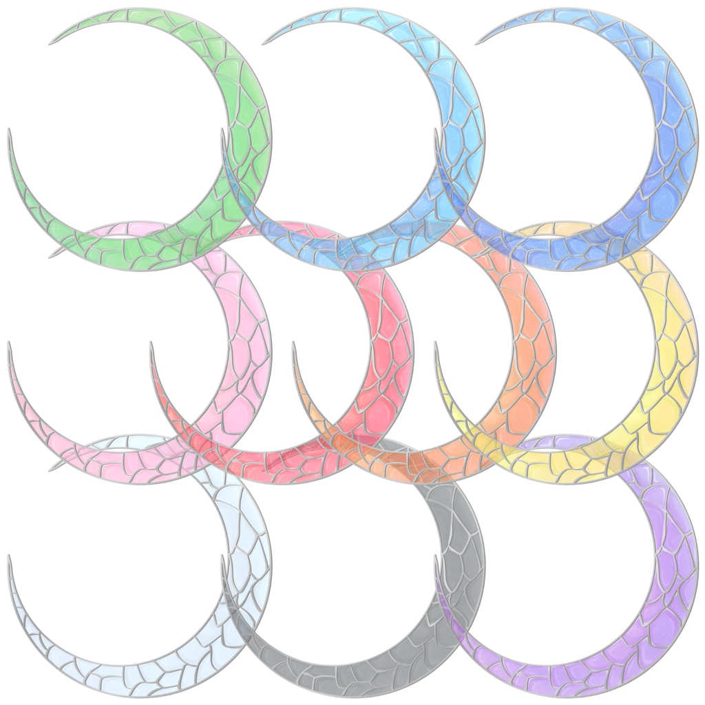 【半透明】月のステンドグラスのアイコンリング【返礼品◎】【2個セット】