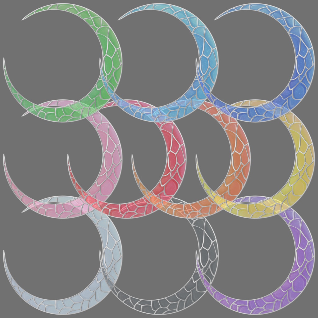 【半透明】月のステンドグラスのアイコンリング【返礼品◎】【2個セット】