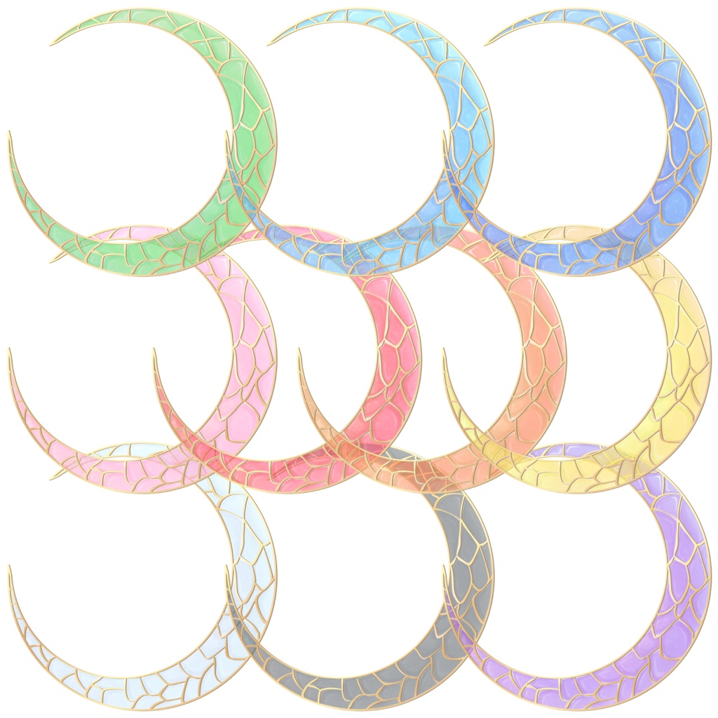 【半透明】月のステンドグラスのアイコンリング【返礼品◎】【2個セット】