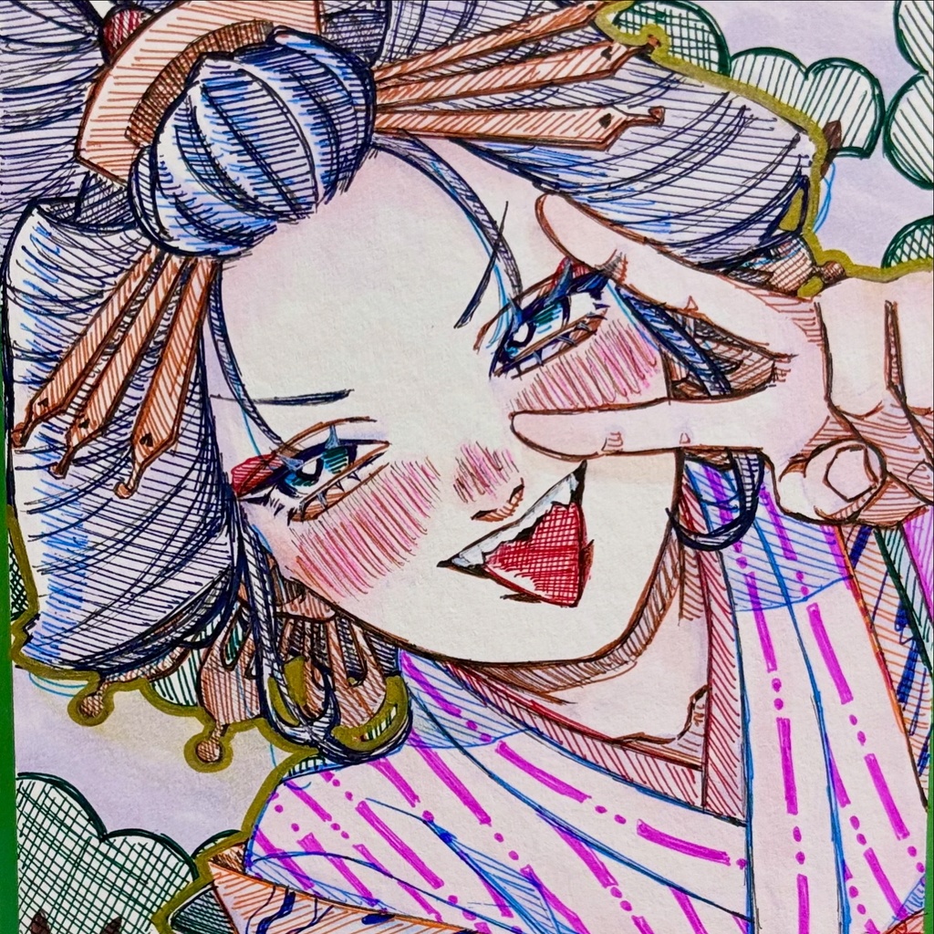 No.6 手描きイラスト ミニ色紙size まとめ売り