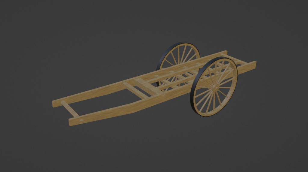 大八車の3Dモデル