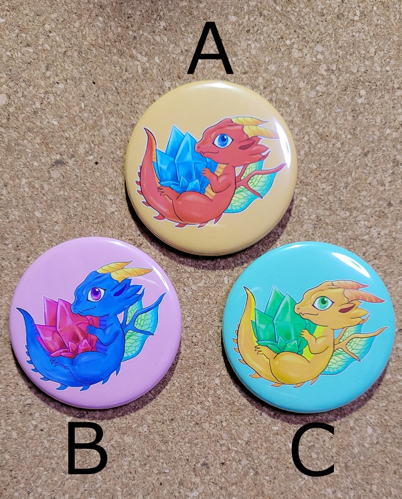 缶バッジ　ドラゴン　3種類