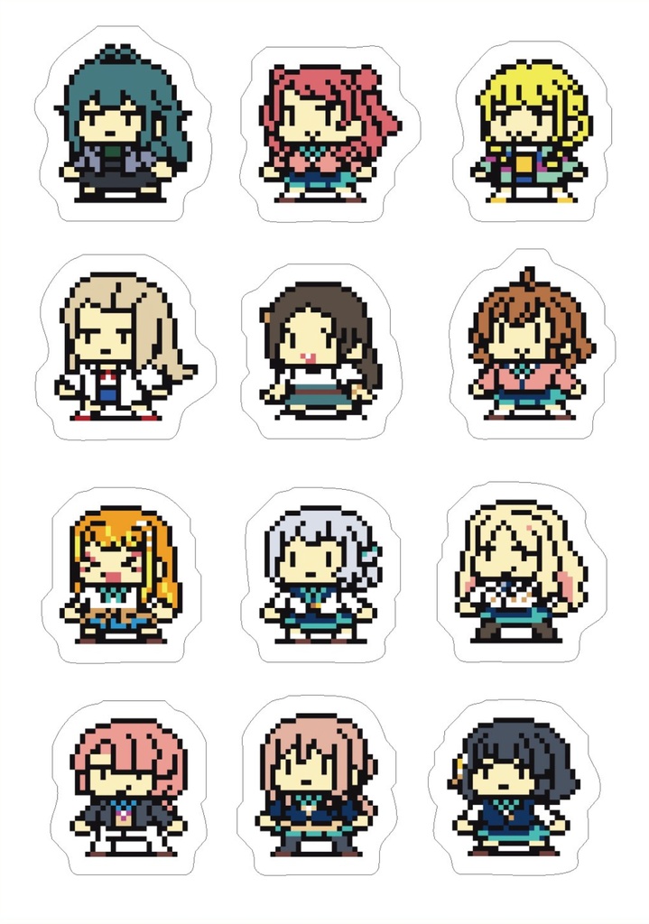 学マスドット絵キャラクターシール