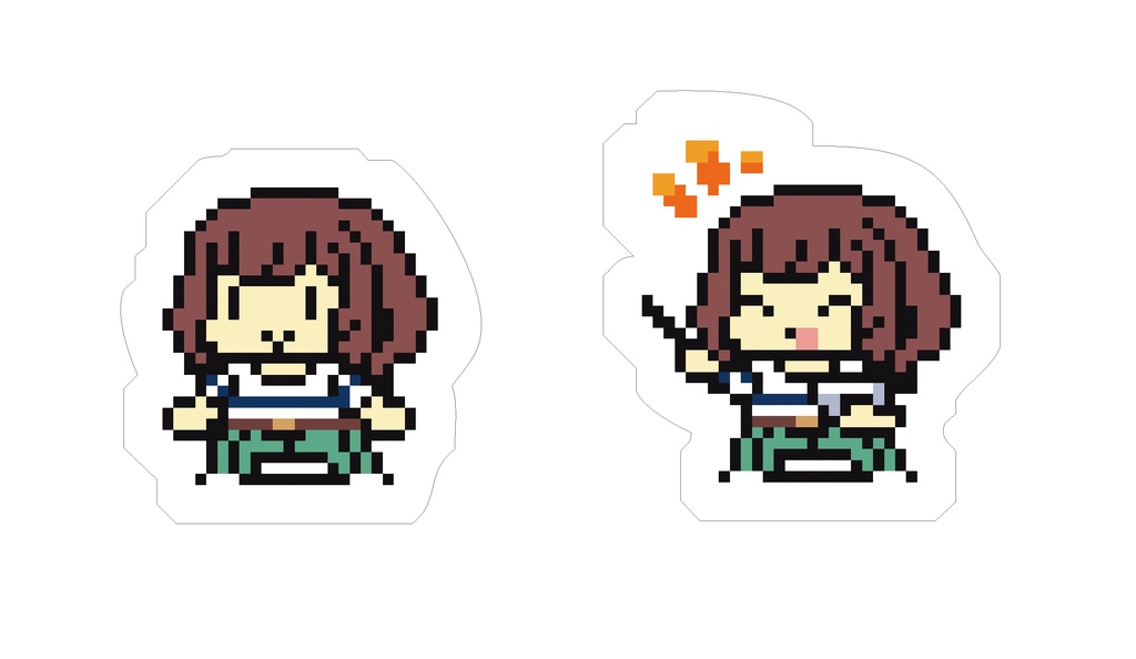 学マスドット絵クリアステッカー