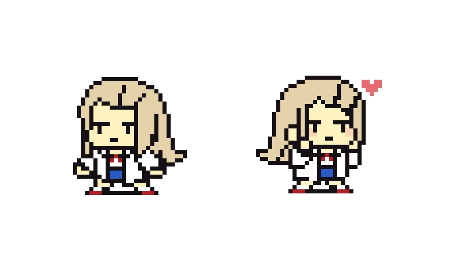 学マスドット絵クリアステッカー